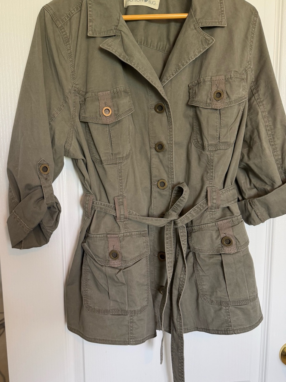 Fashion Bug Olive Utility Belted Safari Jacket (Plus US 18/20)